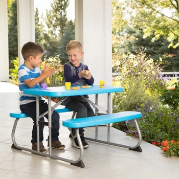 Детский стол для пикника, синий складной стол для кемпинга