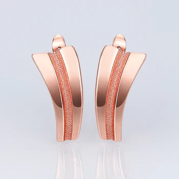 Модные простые металлические серьги-кольца Huitan для женщин цвета розового золота геометрической формы, женские аксессуары для пирсинга ушей, ювелирные изделия