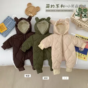 Детская одежда для новорожденных, детские ползунки, комбинезоны для детей, зимние детские комбинезоны, одежда для ползания с капюшоном